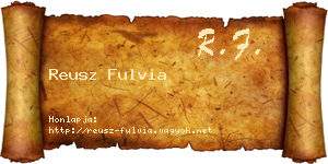 Reusz Fulvia névjegykártya